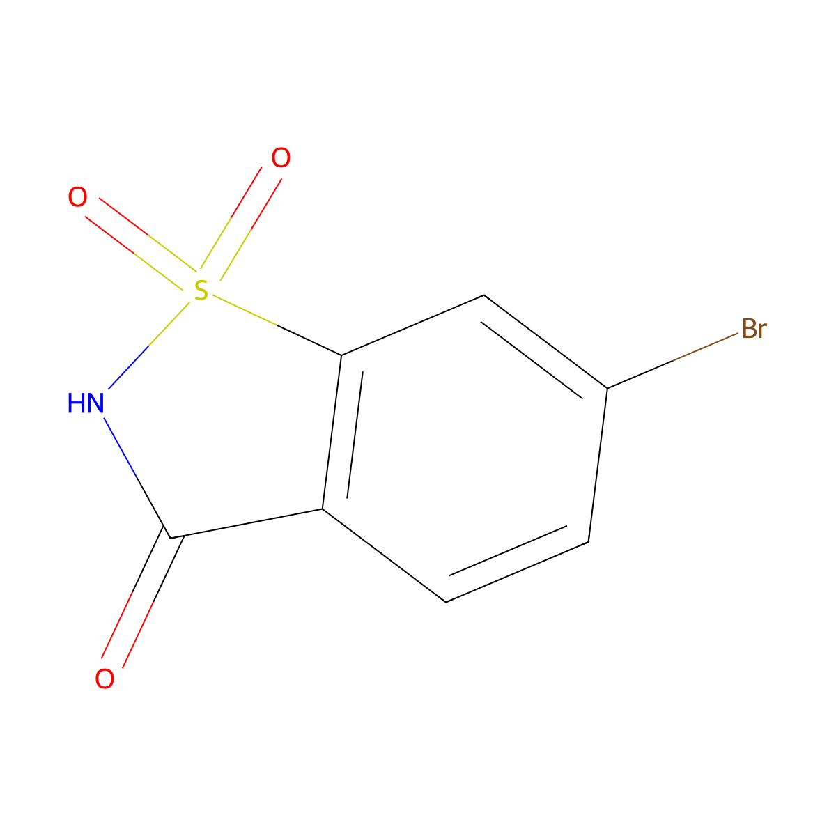 6-Bromo-2,3-dihydro-1,2-benzothiazole-1,1,3-trione molecular structure, CAS 62473-92-1