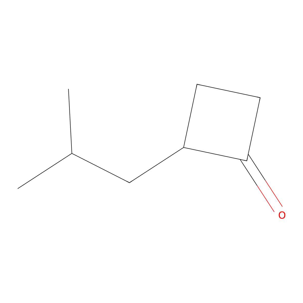2-(2-Methylpropyl)cyclobutan-1-one molecular structure, CAS 624733-42-2