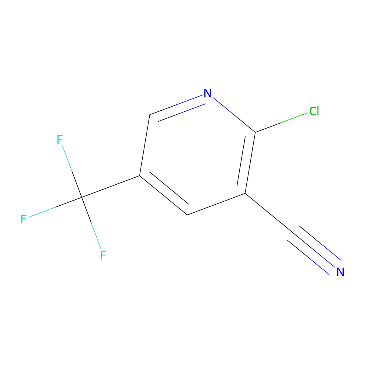 2-Chloro-5-(trifluoromethyl)nicotinonitrile molecular structure, CAS 624734-22-1