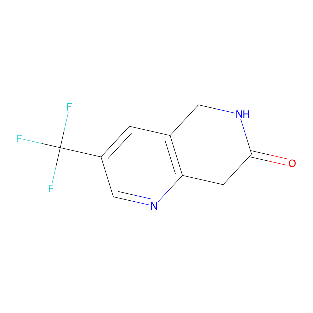 3-(Trifluoromethyl)-5,6-dihydro-1,6-naphthyridin-7(8H)-one molecular structure, CAS 624734-25-4