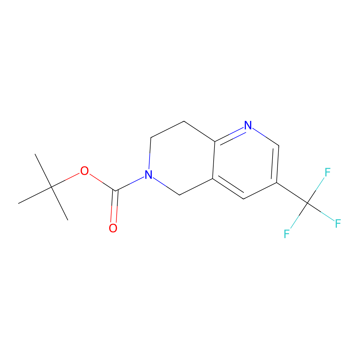 tert-Butyl 3-(trifluoromethyl)-7,8-dihydro-1,6-naphthyridine-6(5H)-carboxylate molecular structure, CAS 624734-26-5