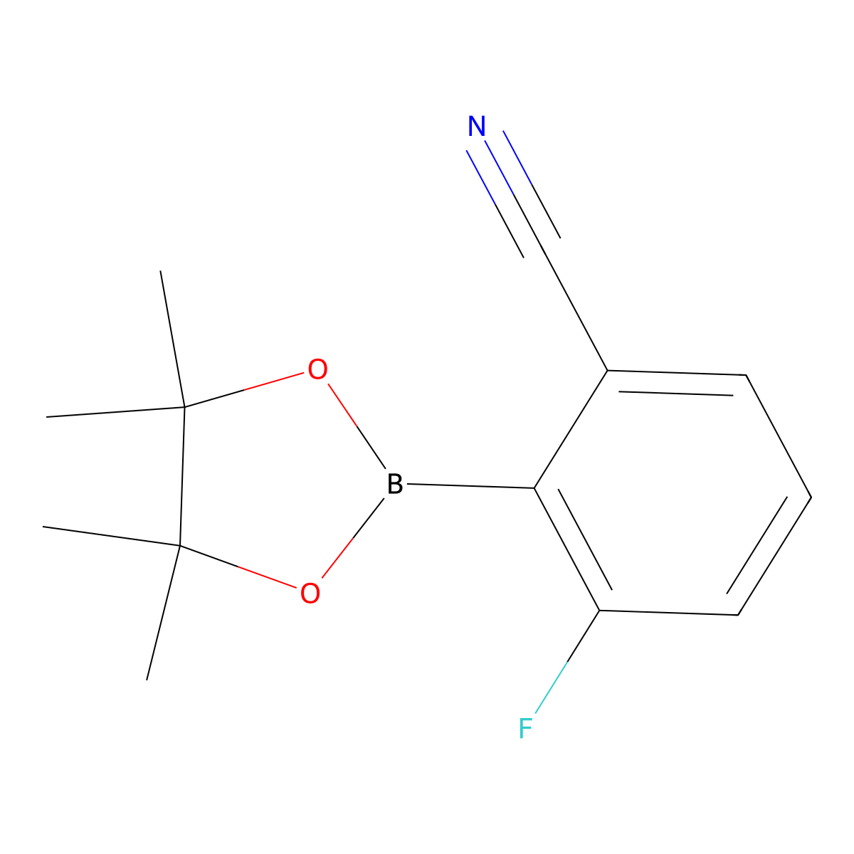 3-Fluoro-2-(4,4,5,5-tetramethyl-1,3,2-dioxaborolan-2-yl)benzonitrile molecular structure, CAS 624741-47-5