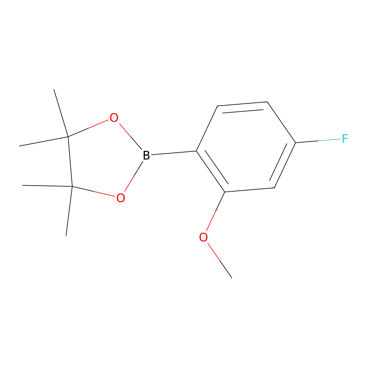 2-(4-Fluoro-2-methoxyphenyl)-4,4,5,5-tetramethyl-1,3,2-dioxaborolane molecular structure, CAS 624741-83-9