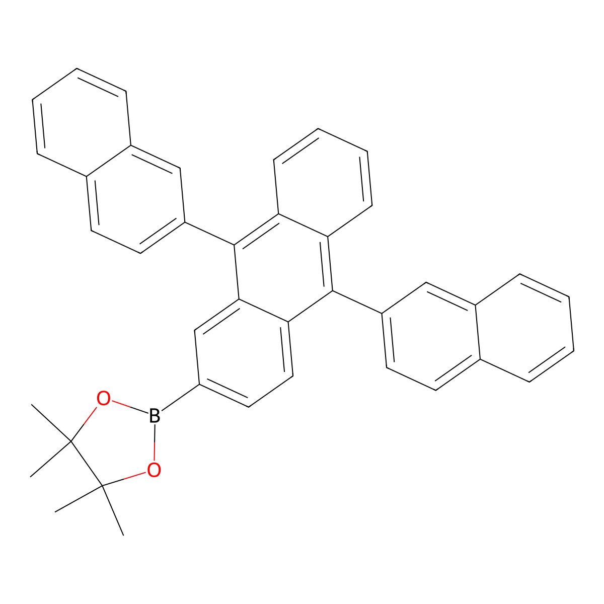 2-(9,10-Di(naphthalen-2-yl)anthracen-2-yl)-4,4,5,5-tetramethyl-1,3,2-dioxaborolane molecular structure, CAS 624744-67-8