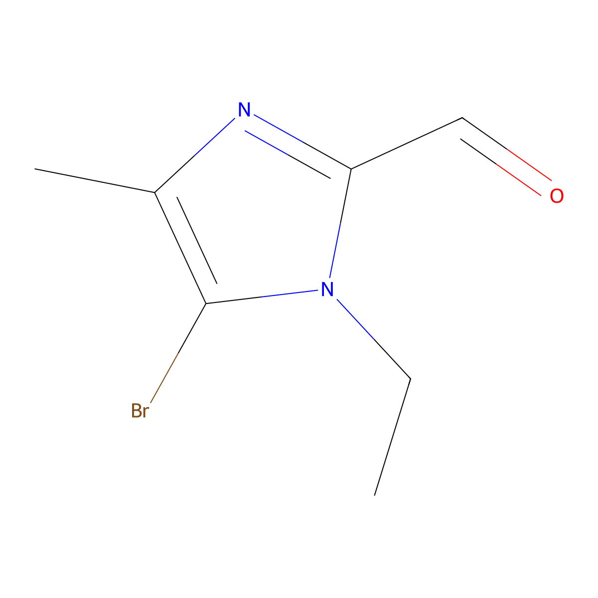 5-bromo-1-ethyl-4-methyl-1H-imidazole-2-carbaldehyde molecular structure, CAS 624746-79-8