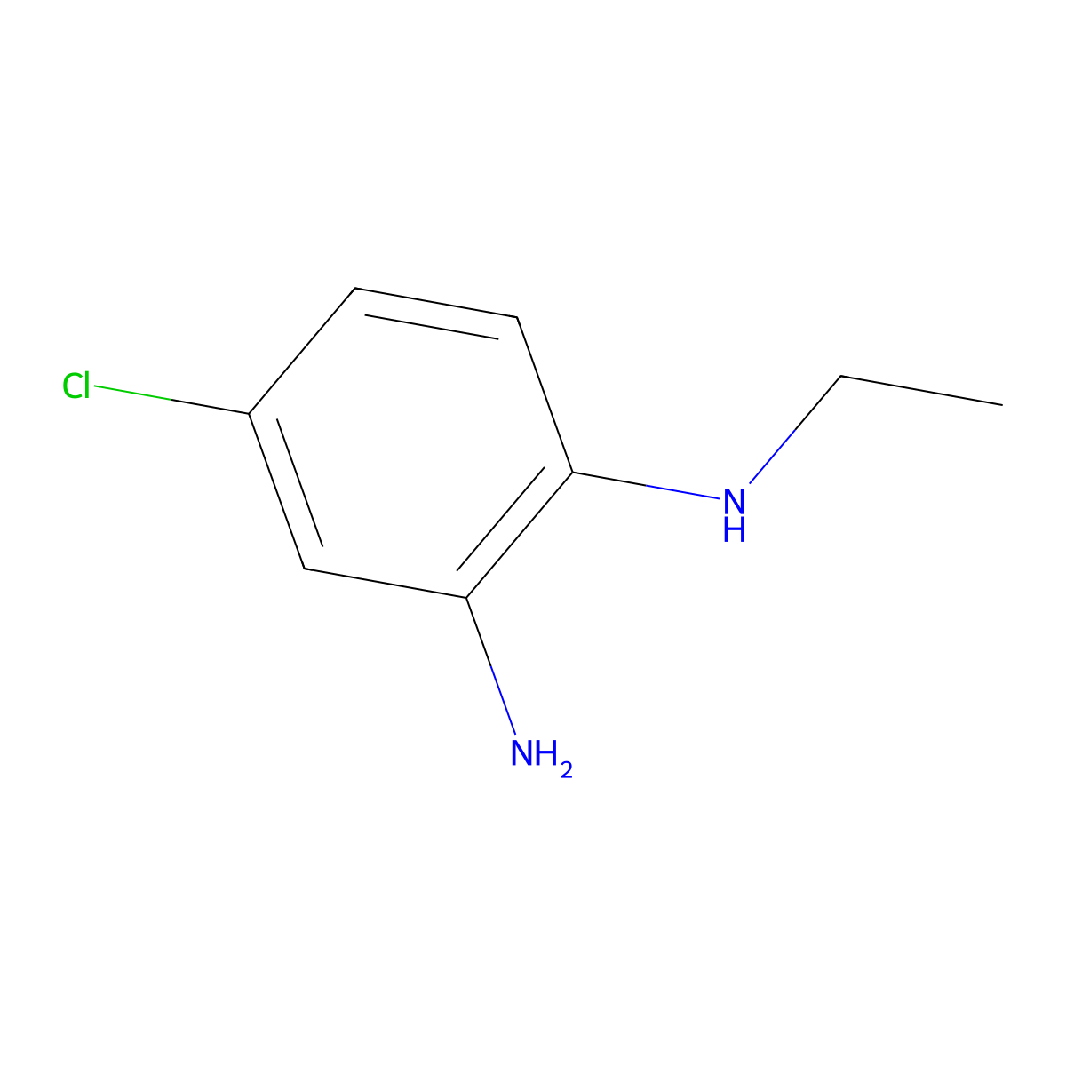 1,2-Benzenediamine, 4-chloro-N1-ethyl- molecular structure, CAS 62476-15-7