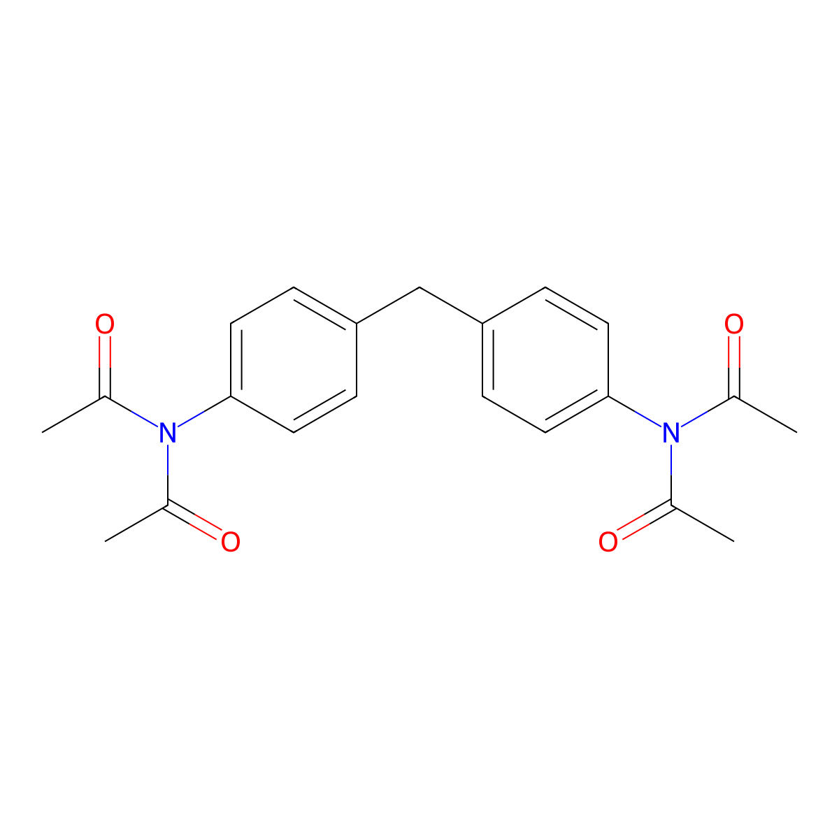 Acetamide, N,N'-(methylenedi-4,1-phenylene)bis[N-acetyl- molecular structure, CAS 62477-14-9