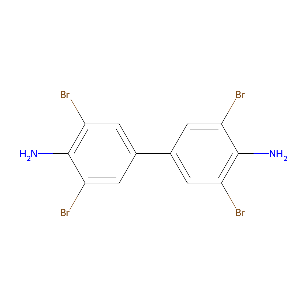 4,4'-Diamino-3,3',5,5'-tetrabromobiphenyl molecular structure, CAS 62477-23-0