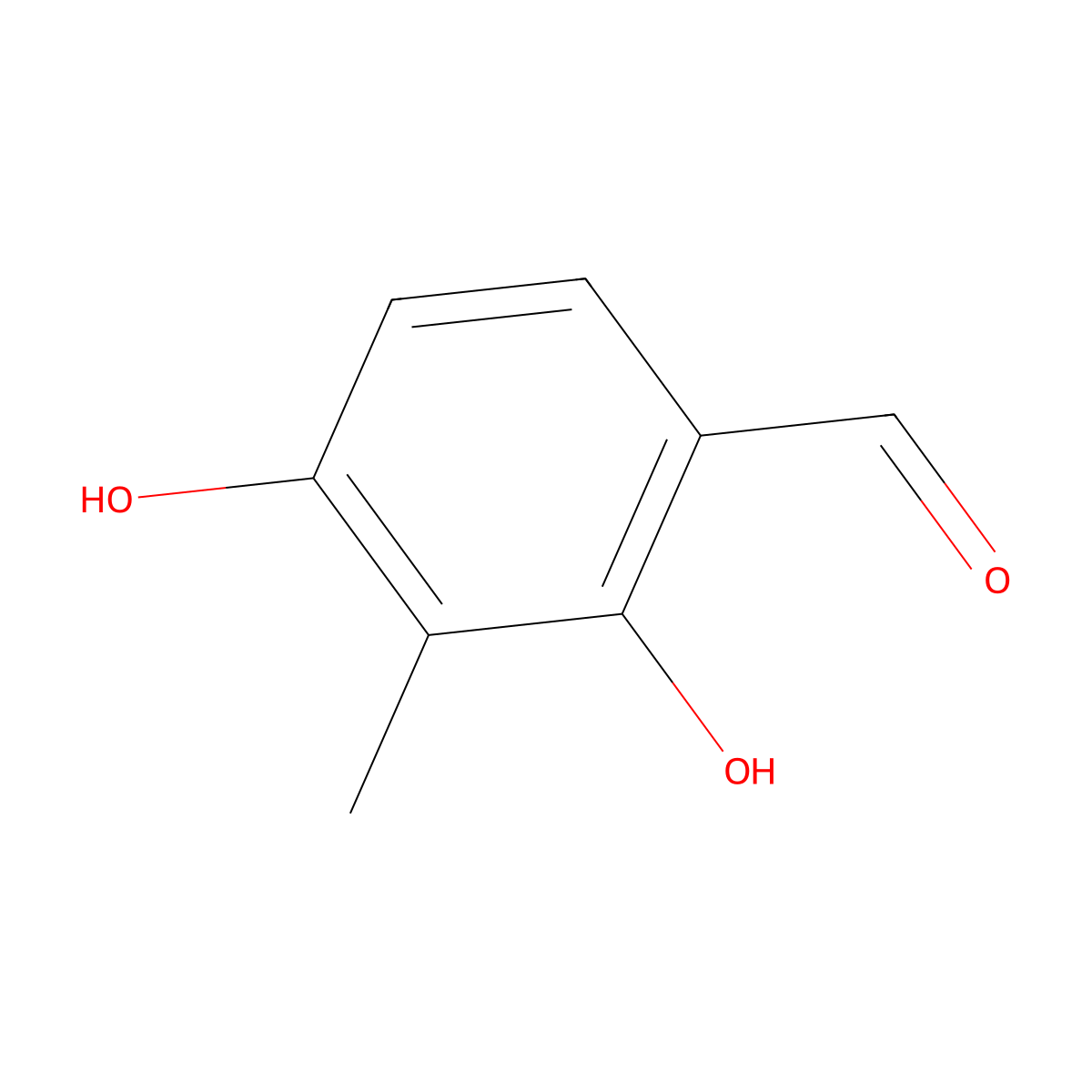 2,4-Dihydroxy-3-methylbenzaldehyde molecular structure, CAS 6248-20-0