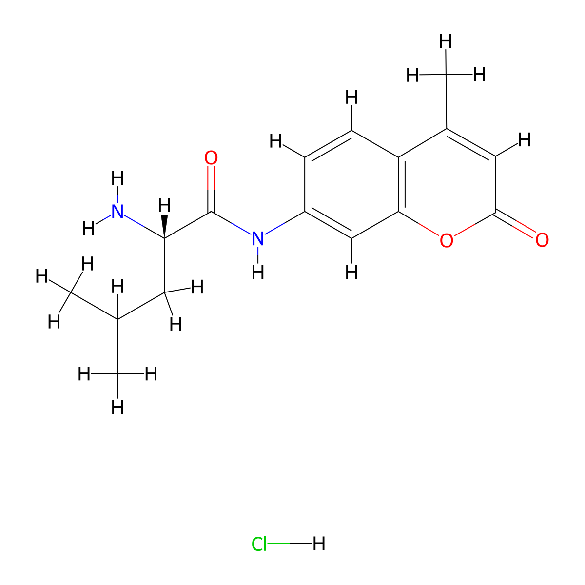 L-Leucine 7-amido-4-methylcoumarin hydrochloride molecular structure, CAS 62480-44-8