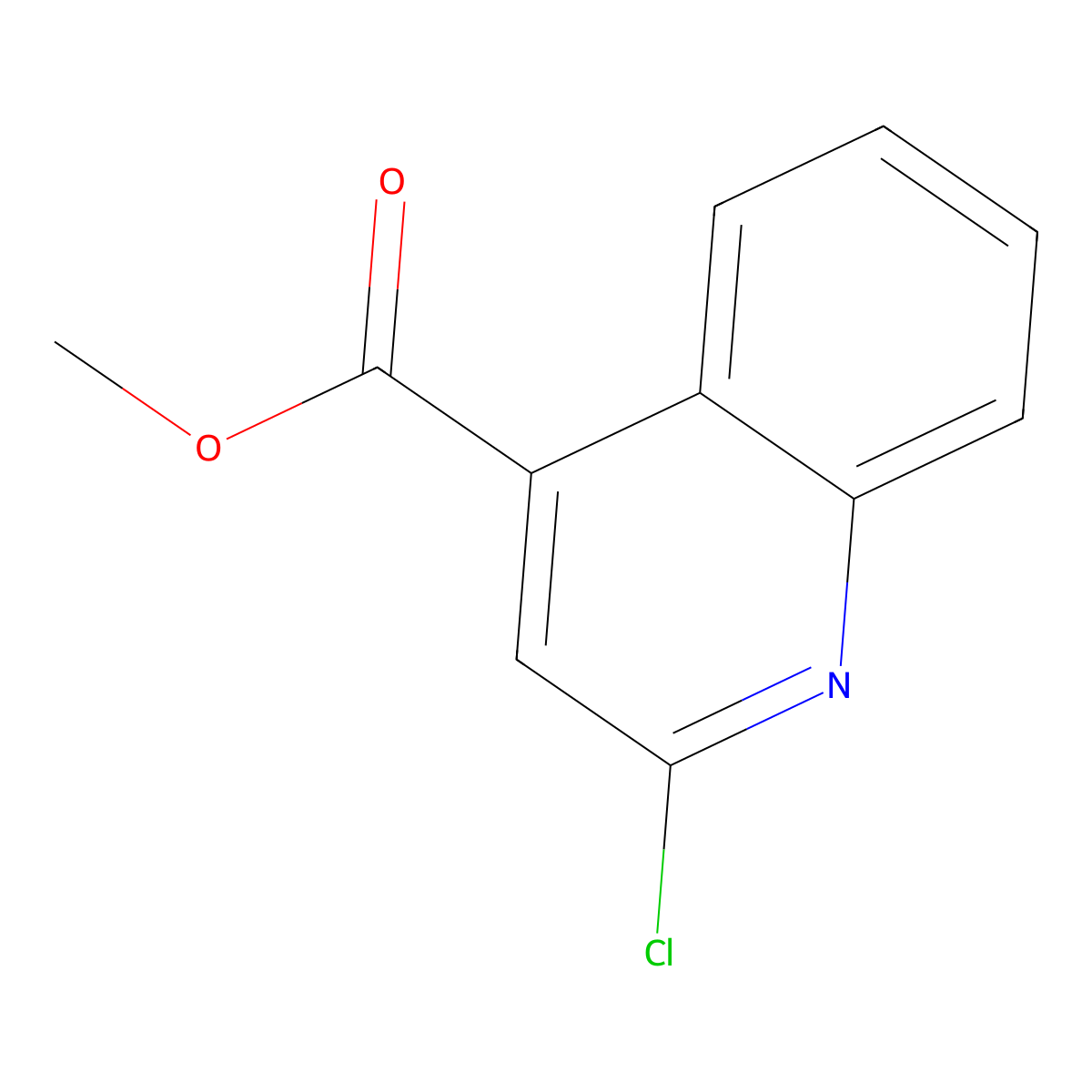 Methyl 2-chloroquinoline-4-carboxylate molecular structure, CAS 62482-26-2