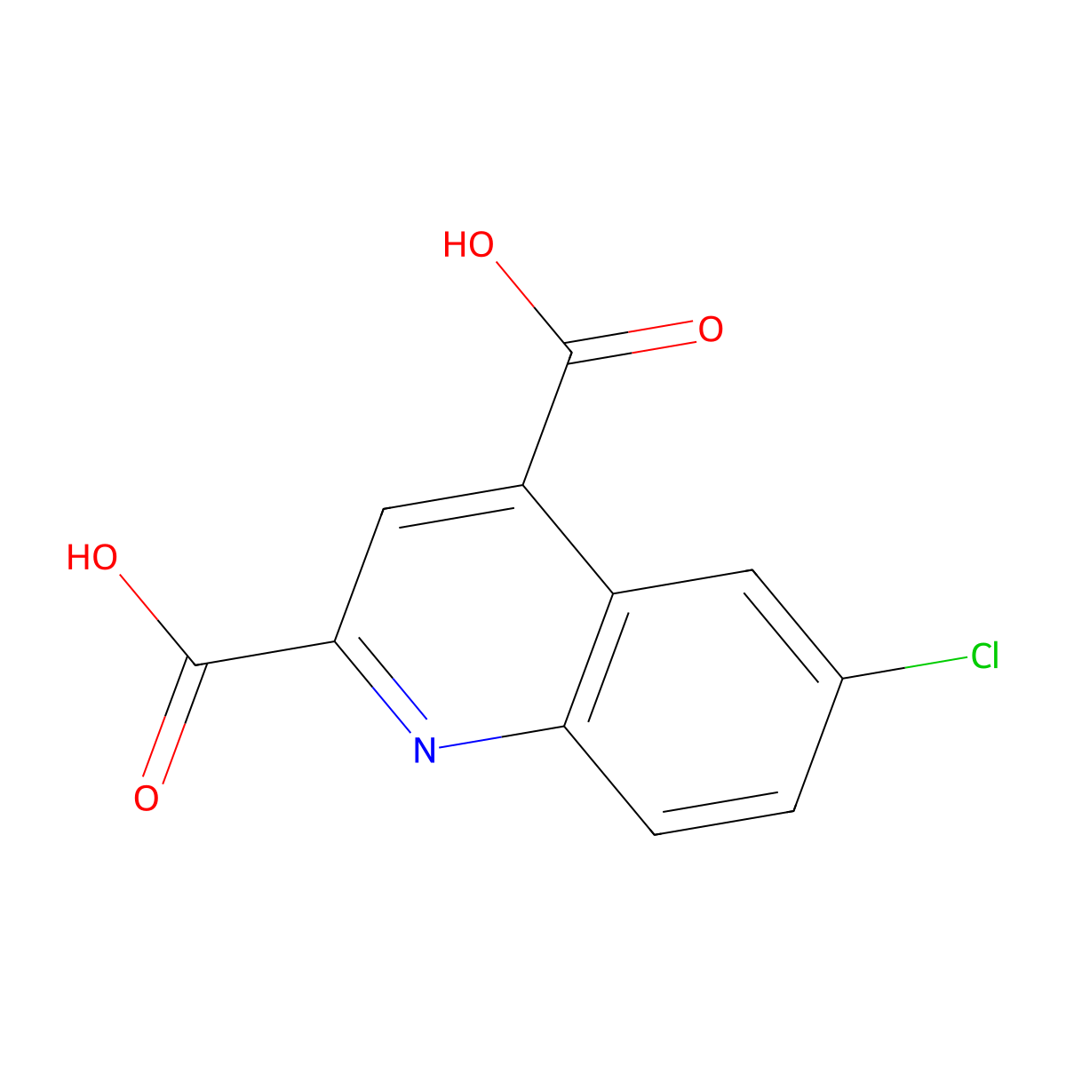 6-Chloroquinoline-2,4-dicarboxylic acid molecular structure, CAS 62482-28-4