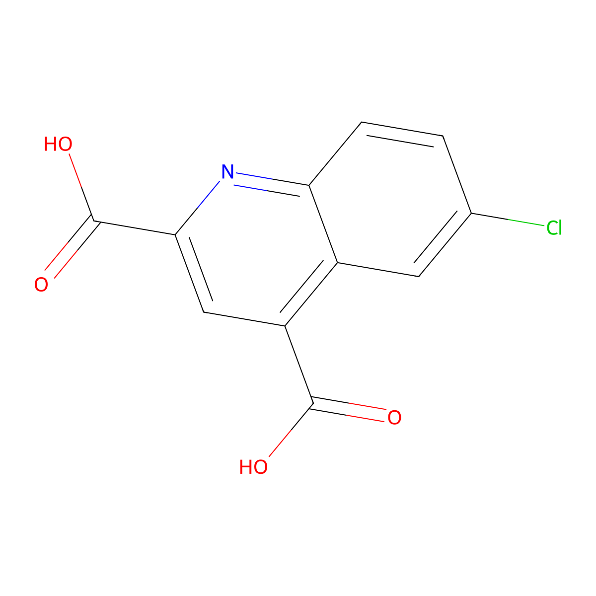6-Chloroquinoline-2,4-dicarboxylic acid molecular structure, CAS 62482-28-4