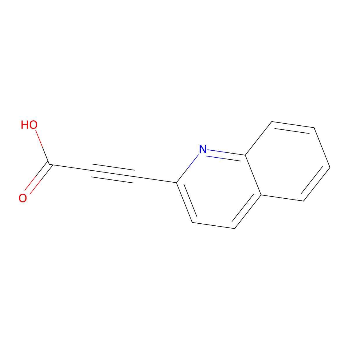 2-Propynoic acid, 3-(2-quinolinyl)- molecular structure, CAS 62484-50-8