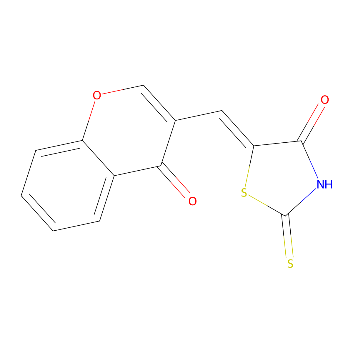 5-[(4-Oxochromen-3-yl)methylidene]-2-sulfanylidene-1,3-thiazolidin-4-one molecular structure, CAS 62484-70-2