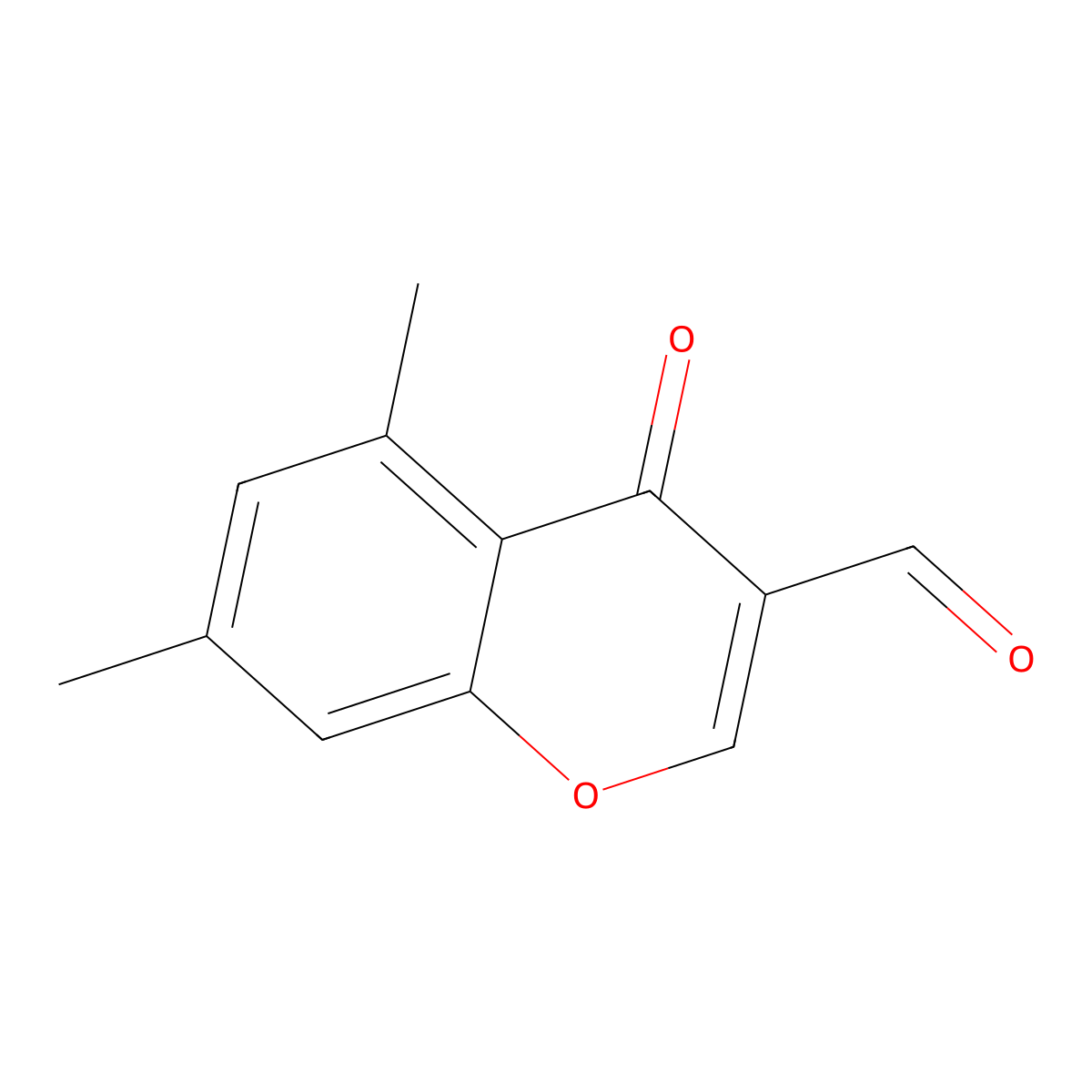 5,7-dimethyl-4-oxo-4H-chromene-3-carbaldehyde molecular structure, CAS 62484-76-8