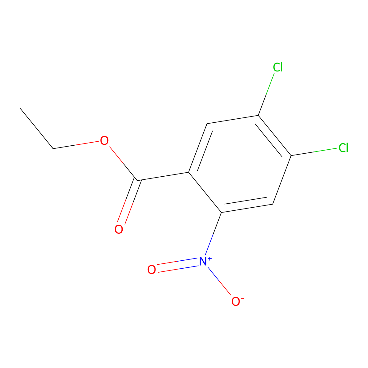 Ethyl 4,5-dichloro-2-nitrobenzoate molecular structure, CAS 62486-38-8