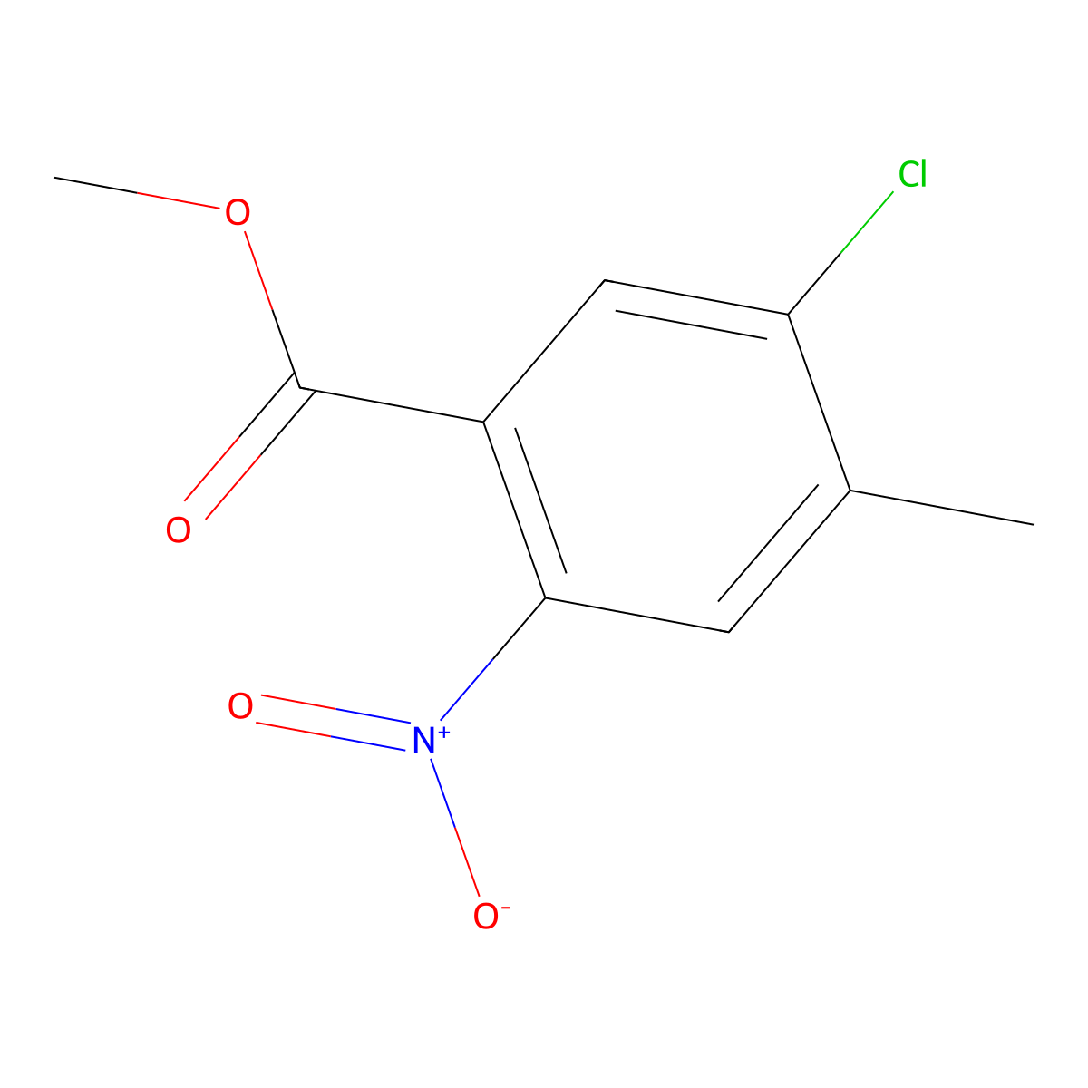 Methyl 5-chloro-4-methyl-2-nitrobenzoate molecular structure, CAS 62486-39-9