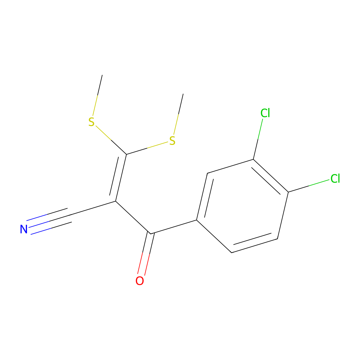 2-(3,4-Dichlorobenzoyl)-3,3-bis(methylthio)acrylonitrile molecular structure, CAS 62487-66-5