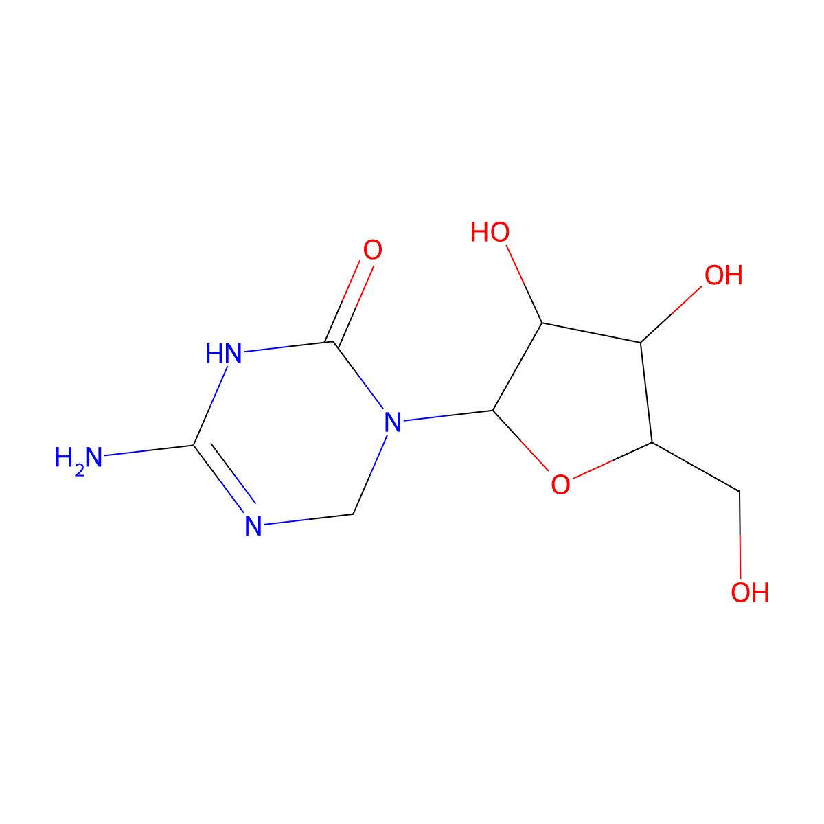 Dihydro-5-azacytidine molecular structure, CAS 62488-57-7