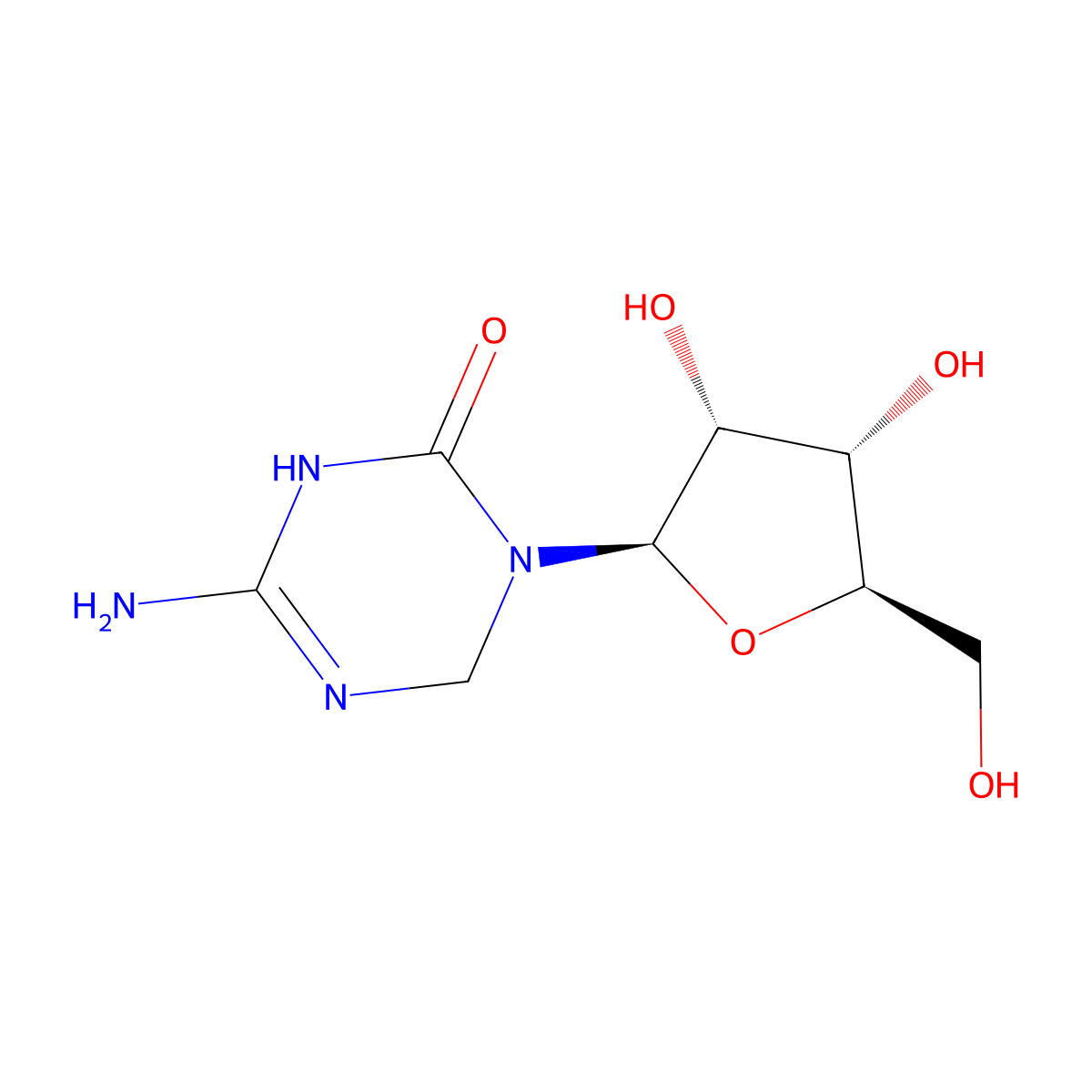 Dihydro-5-azacytidine molecular structure, CAS 62488-57-7