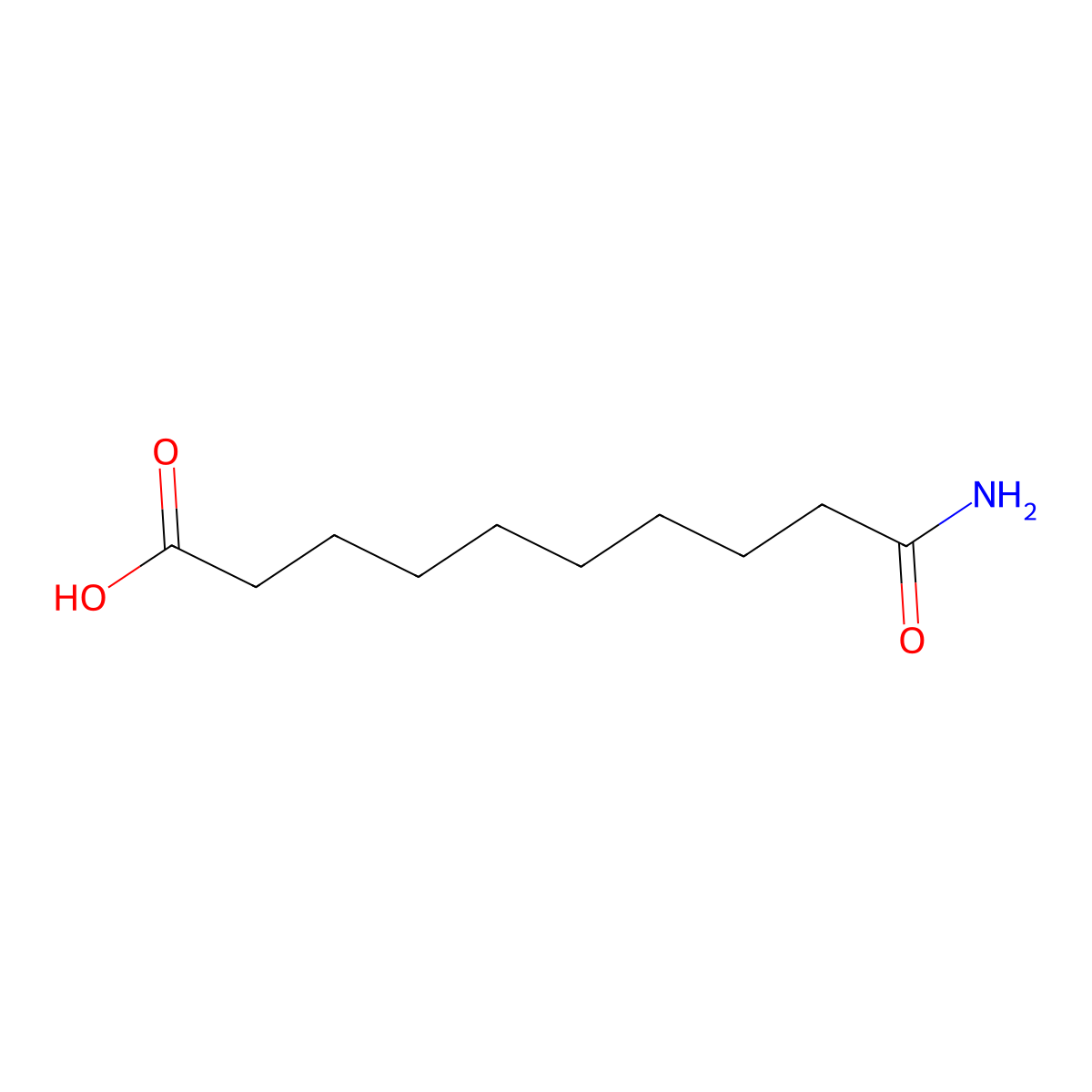 Sebacamic acid molecular structure, CAS 6249-07-6
