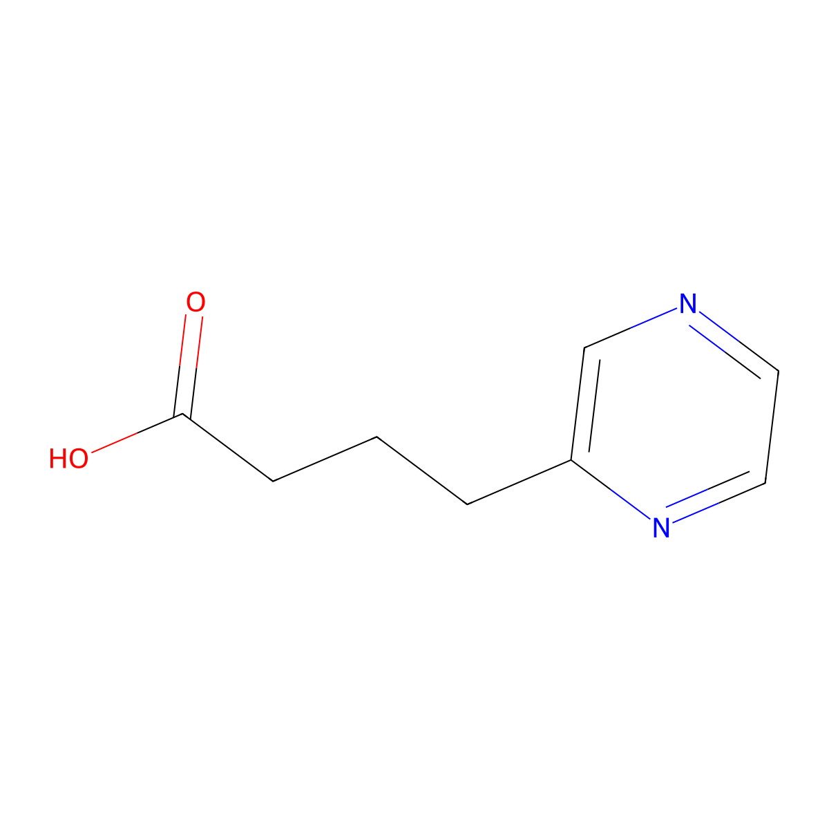 4-(Pyrazin-2-yl)butanoic acid molecular structure, CAS 6249-44-1