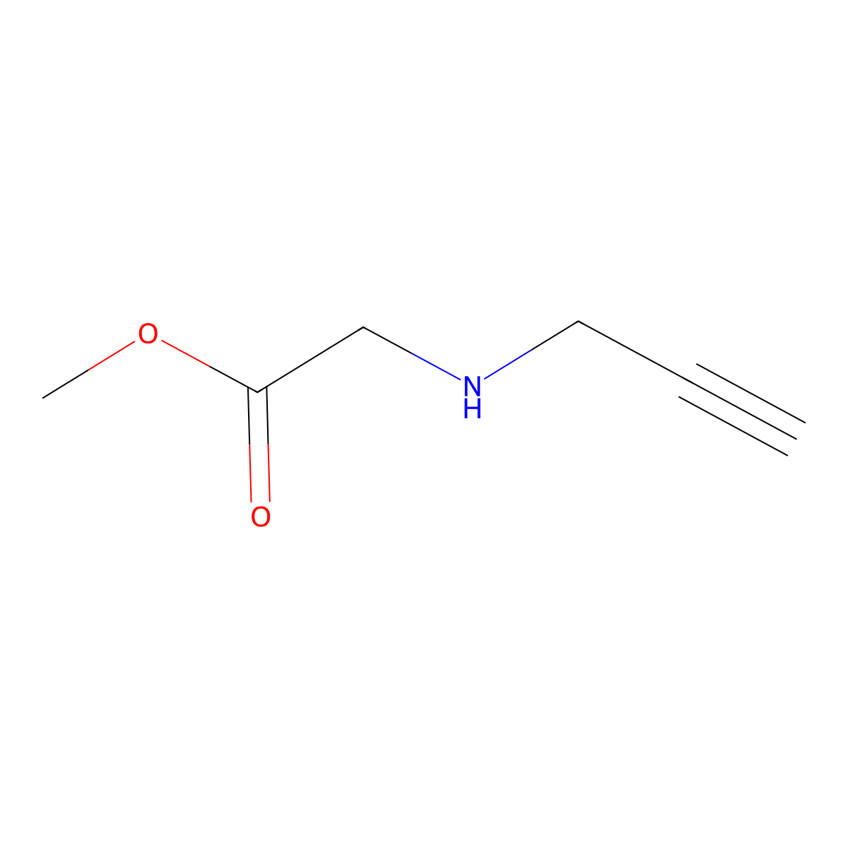 Methyl 2-((prop-2-yn-1-yl)amino)acetate molecular structure, CAS 62490-40-8