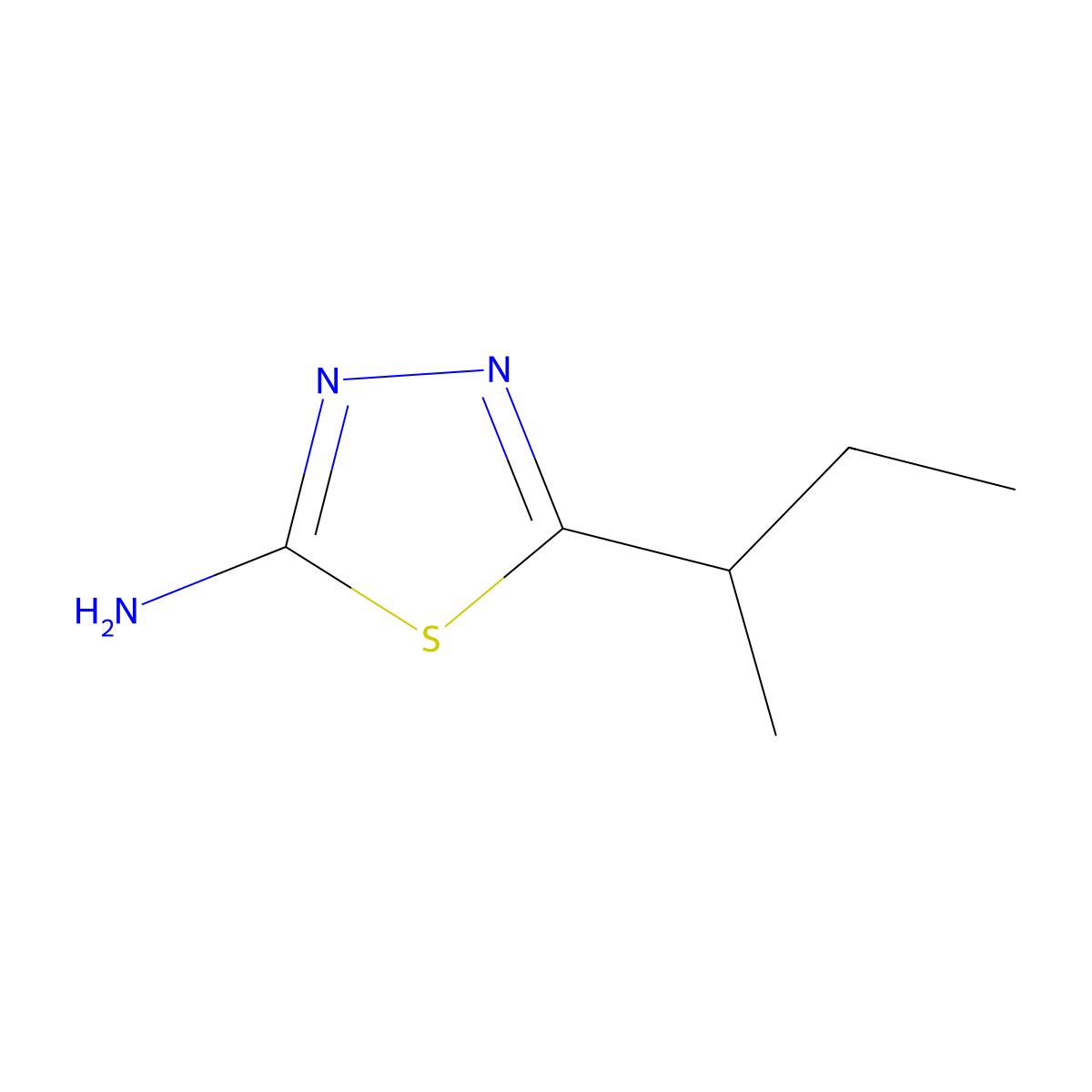 5-sec-Butyl-[1,3,4]thiadiazol-2-ylamine molecular structure, CAS 62492-20-0