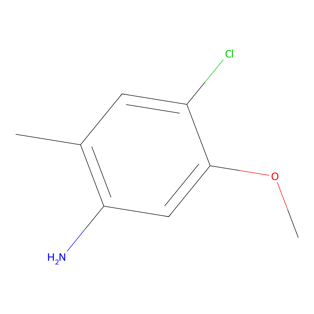 4-Chloro-5-methoxy-2-methylaniline molecular structure, CAS 62492-42-6