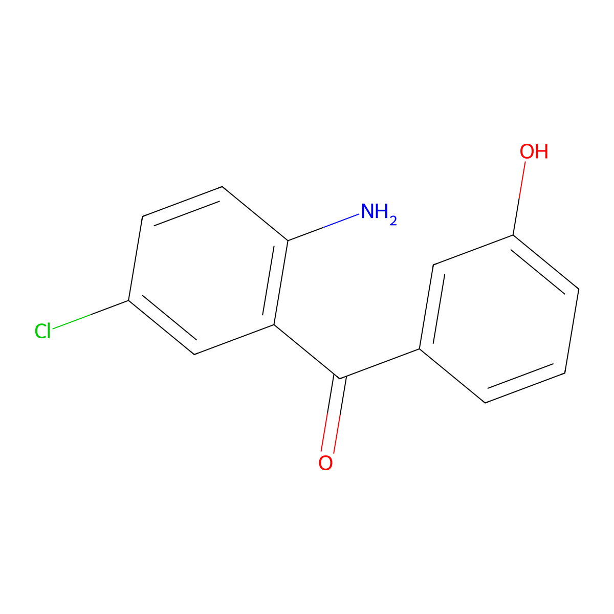 (2-Amino-5-chlorophenyl)(3-hydroxyphenyl)methanone molecular structure, CAS 62492-58-4