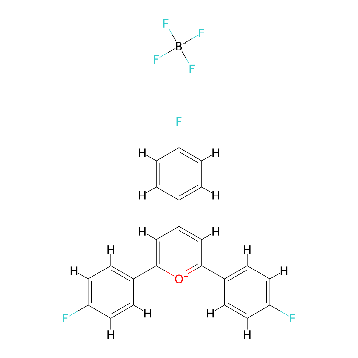 2,4,6-Tris(4-fluorophenyl)pyrylium tetrafluoroborate molecular structure, CAS 62497-19-2