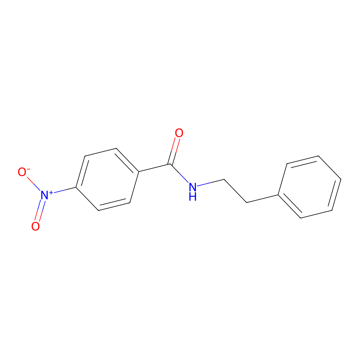 4-nitro-N-(2-phenylethyl)benzamide molecular structure, CAS 62497-65-8