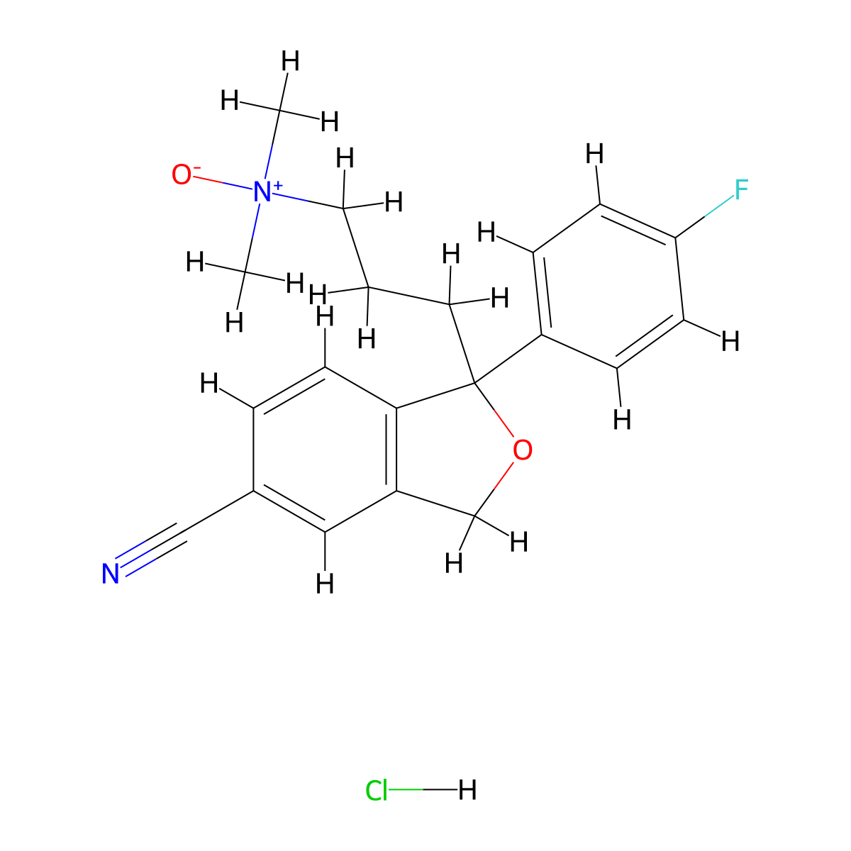 Citalopram N-Oxide Hydrochloride molecular structure, CAS 62498-71-9
