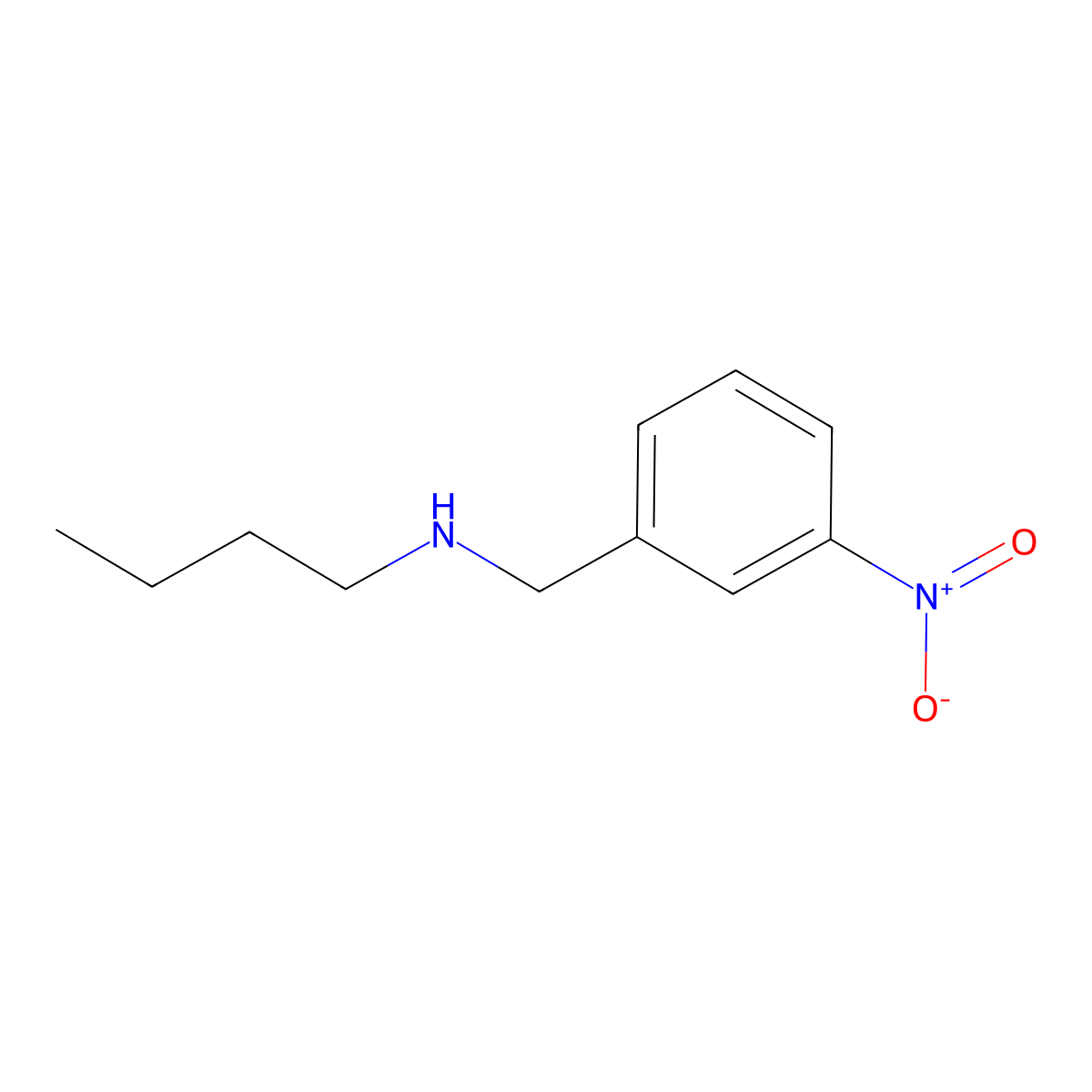 Benzenemethanamine, N-butyl-3-nitro- molecular structure, CAS 62498-74-2