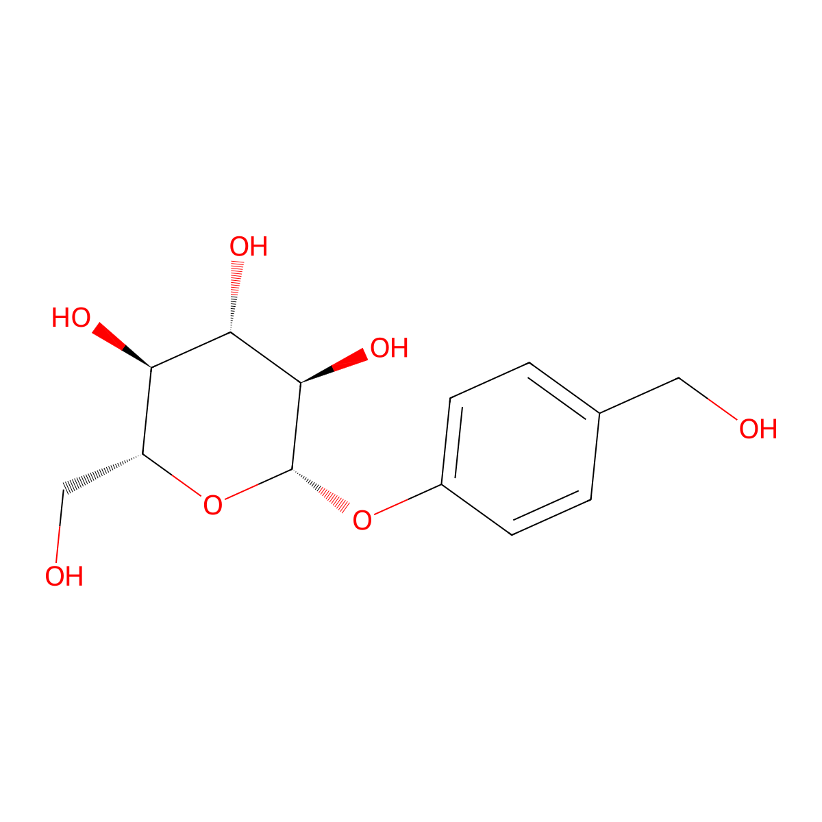 Gastrodin molecular structure, CAS 62499-27-8