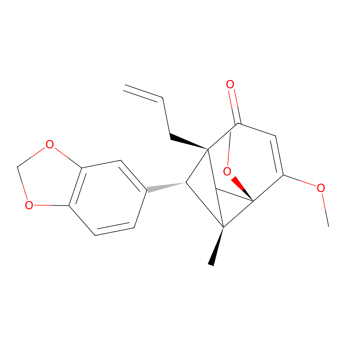 (2R,6S,7S,8R)-7-(1,3-benzodioxol-5-yl)-2,3-dimethoxy-8-methyl-6-prop-2-enyltricyclo[4.2.0.02,8]oct-3-en-5-one molecular structure, CAS 62499-70-1