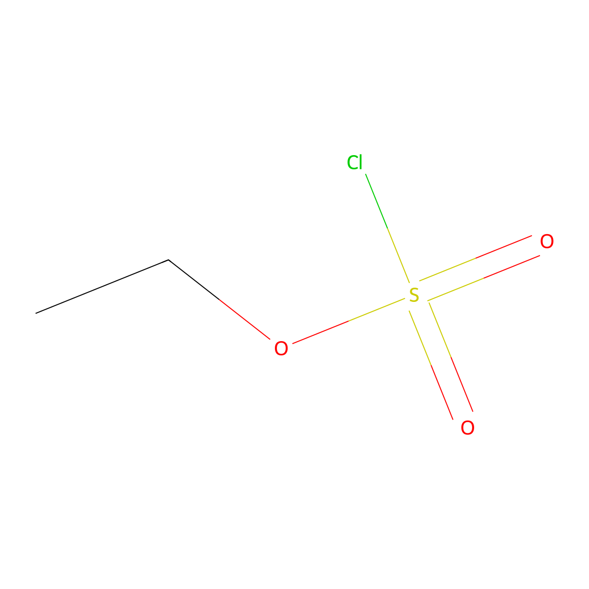 Chlorosulfuric acid, ethyl ester molecular structure, CAS 625-01-4