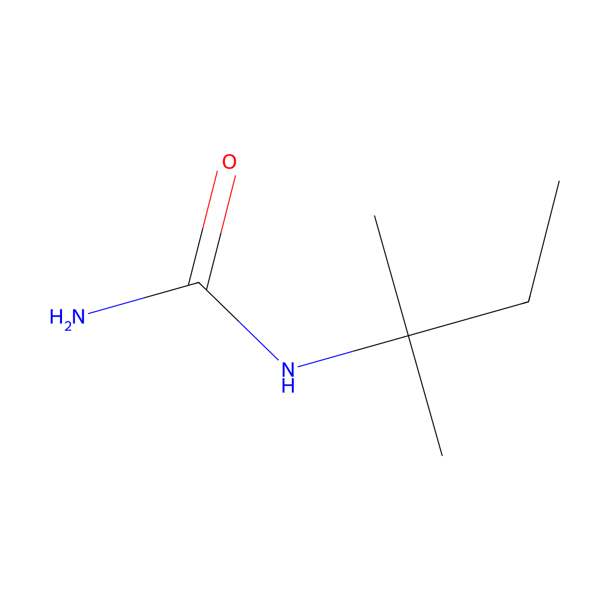 N-(1,1-Dimethylpropyl)urea molecular structure, CAS 625-15-0