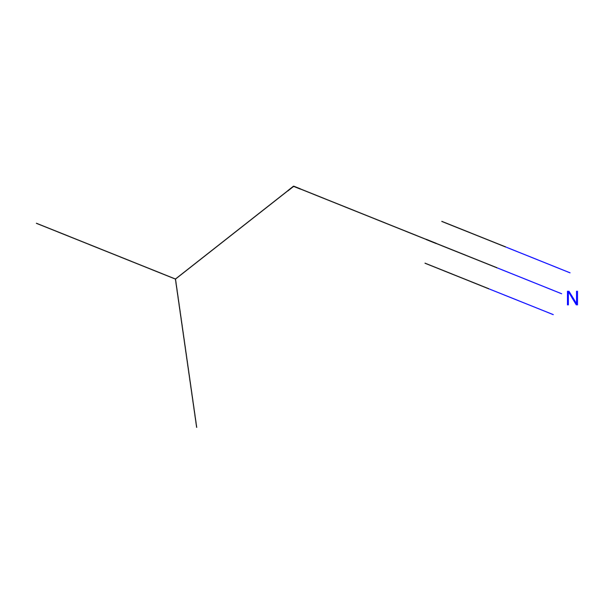 Isovaleronitrile molecular structure, CAS 625-28-5