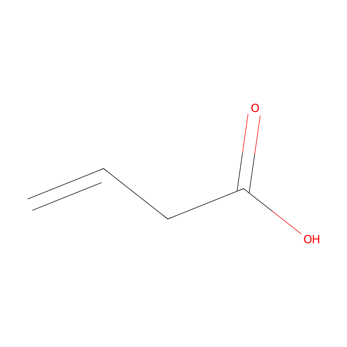 3-Butenoic acid molecular structure, CAS 625-38-7