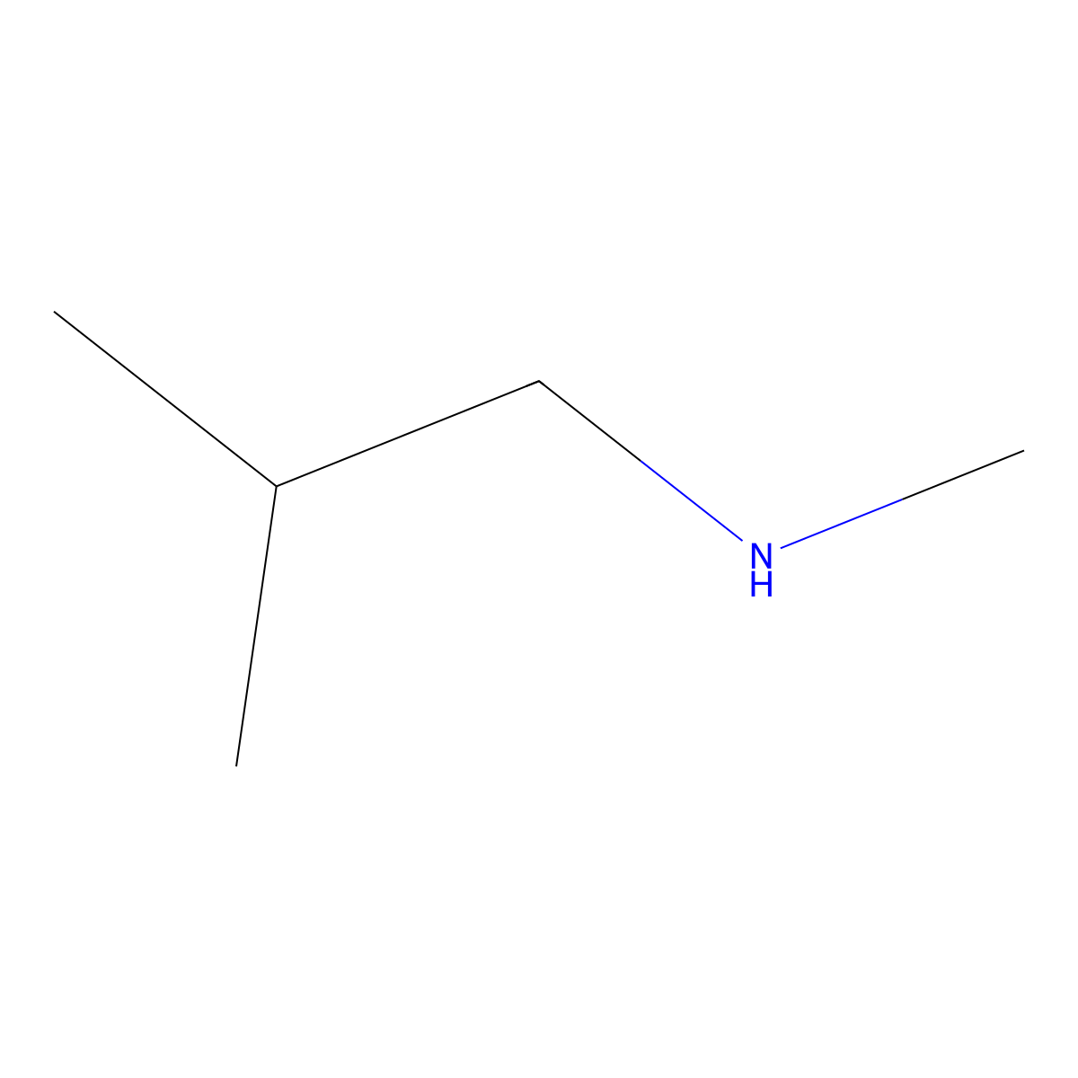 N-Methylisobutylamine molecular structure, CAS 625-43-4