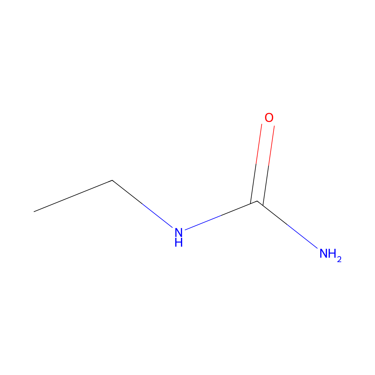 Ethylurea molecular structure, CAS 625-52-5