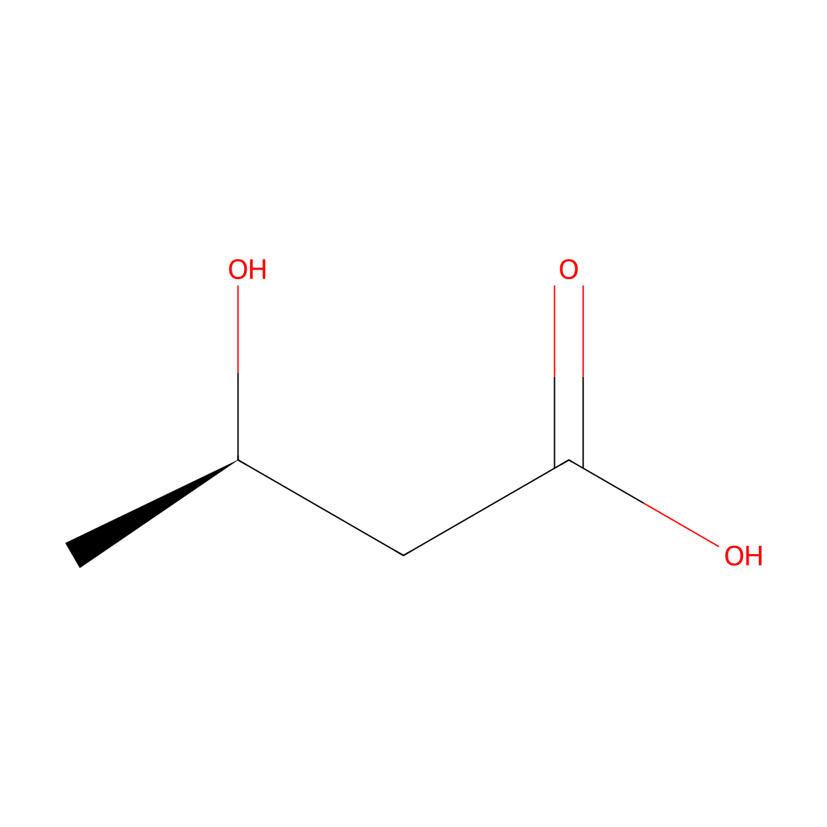 3-Hydroxybutanoic acid, (R)- molecular structure, CAS 625-72-9