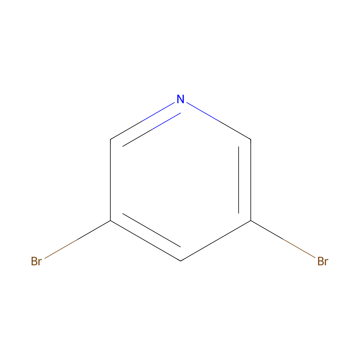 3,5-Dibromopyridine molecular structure, CAS 625-92-3