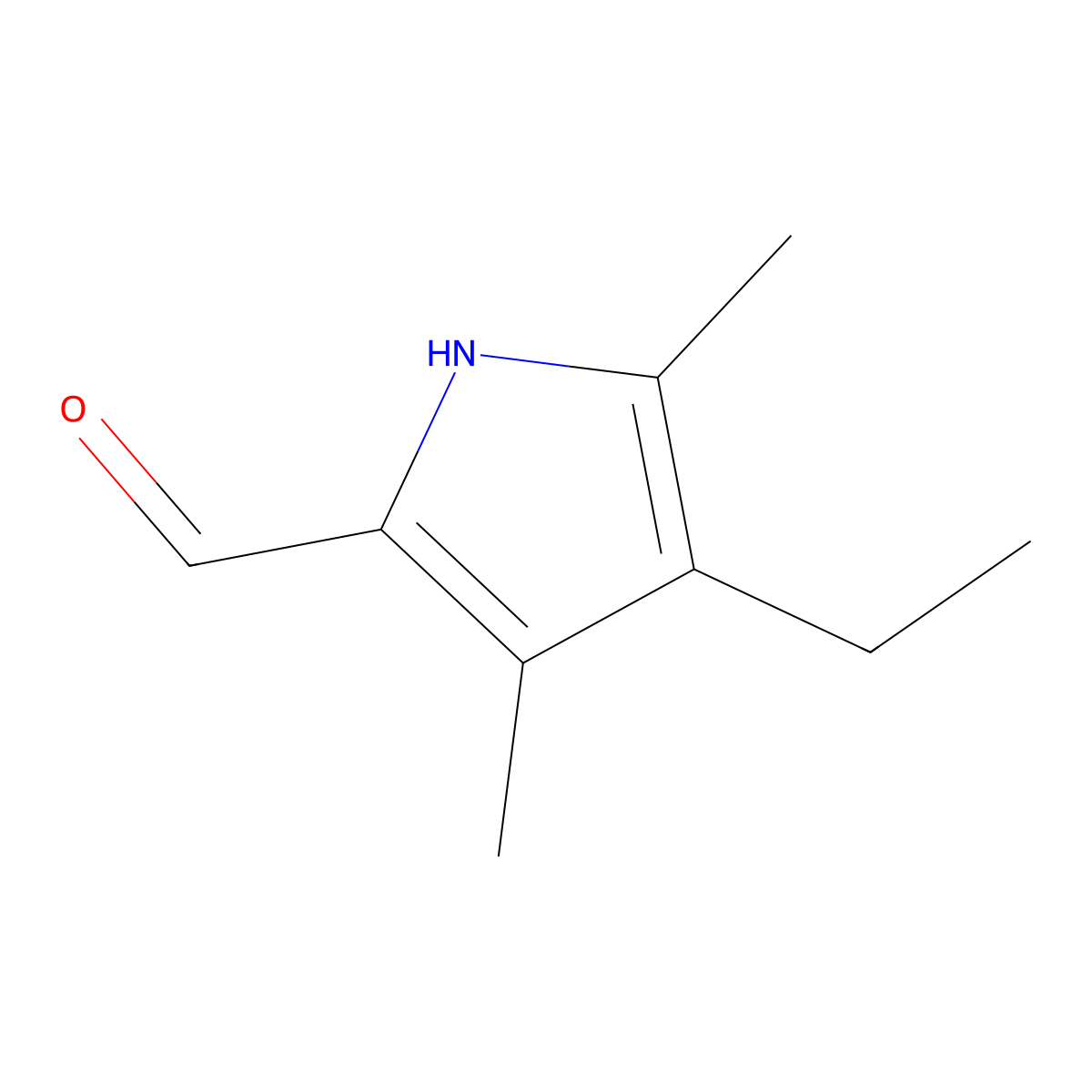 4-Ethyl-3,5-dimethyl-1H-pyrrole-2-carboxaldehyde molecular structure, CAS 6250-80-2
