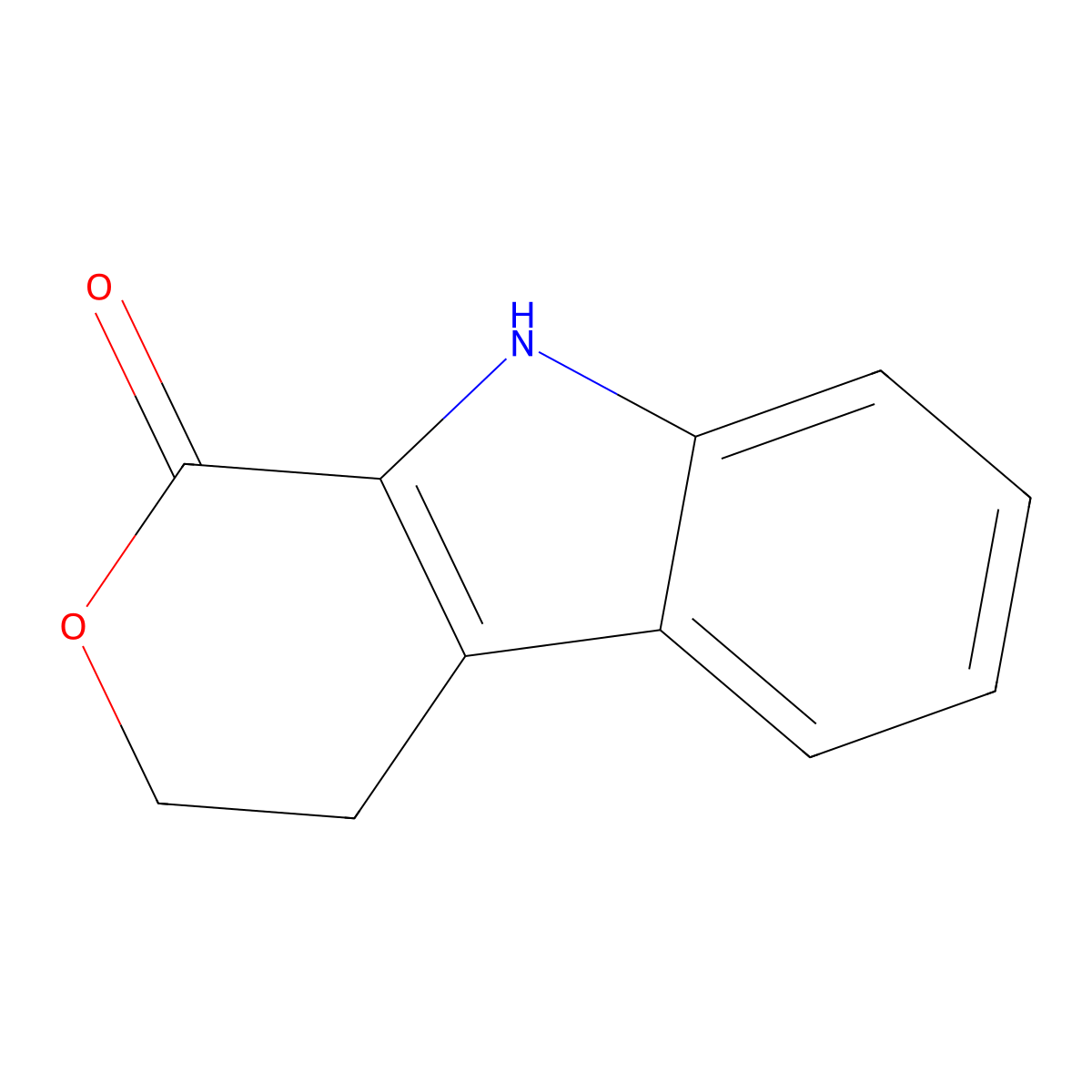4,9-dihydro-3H-pyrano[3,4-b]indol-1-one molecular structure, CAS 6250-88-0