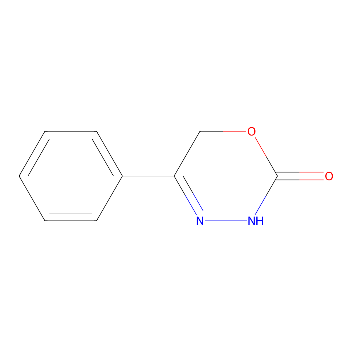 2H-1,3,4-Oxadiazin-2-one, 3,6-dihydro-5-phenyl- molecular structure, CAS 62501-39-7