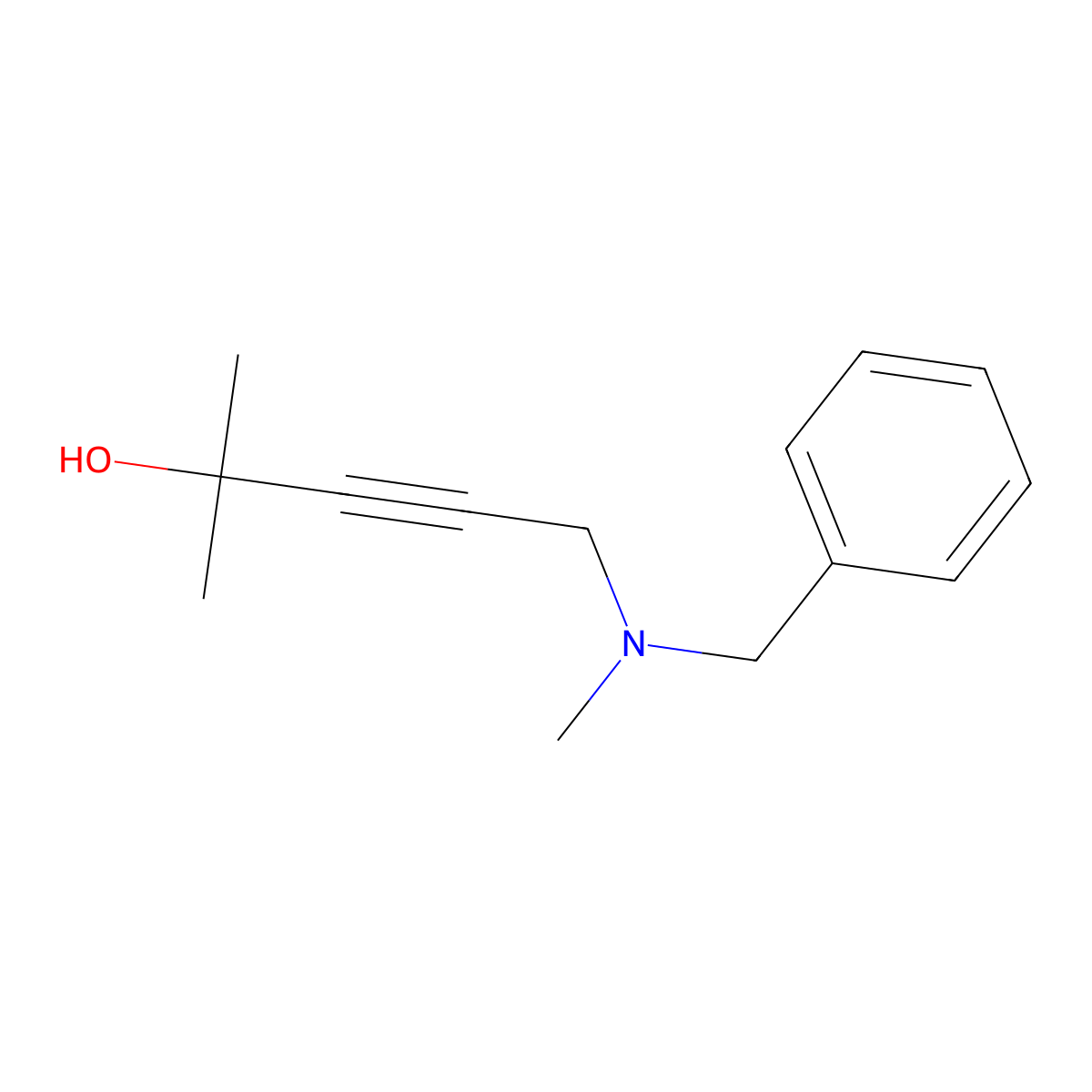 5-[Benzyl(methyl)amino]-2-methylpent-3-yn-2-ol molecular structure, CAS 62505-91-3