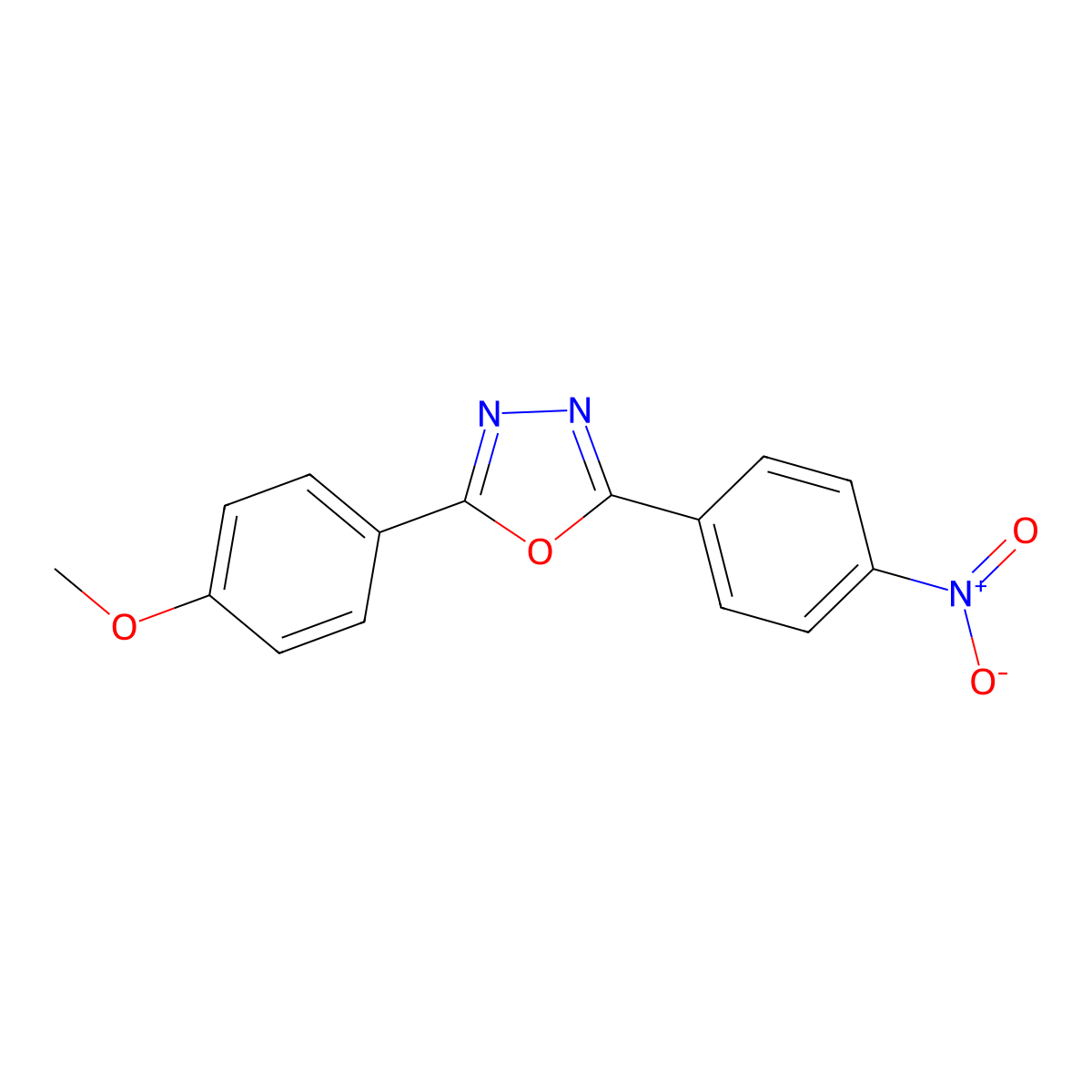 2-(4-Methoxyphenyl)-5-(4-nitrophenyl)-1,3,4-oxadiazole molecular structure, CAS 62507-51-1